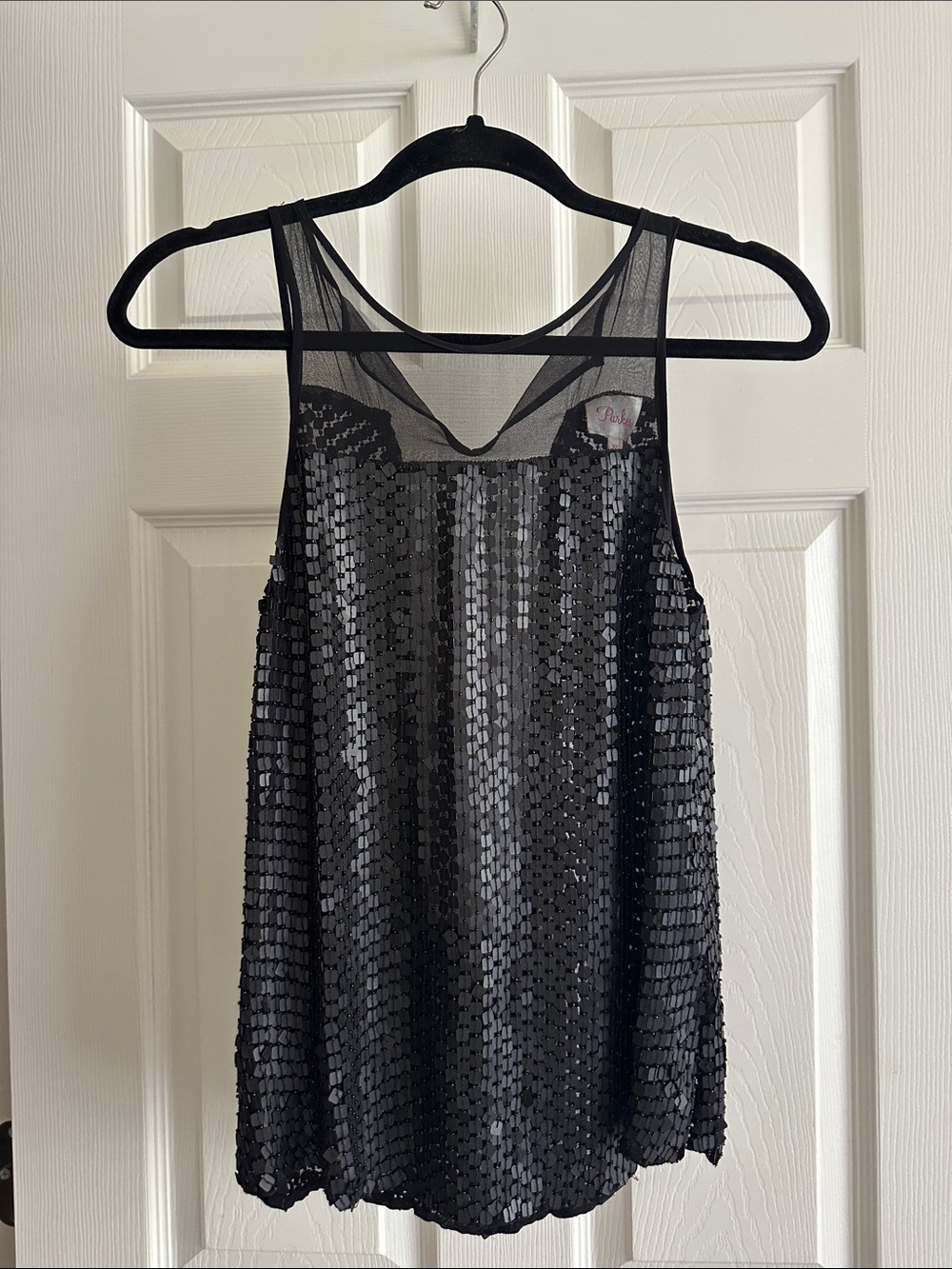 Parker Black Sequin Shell Top